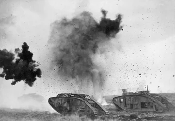 British Tanks in WWI Battle